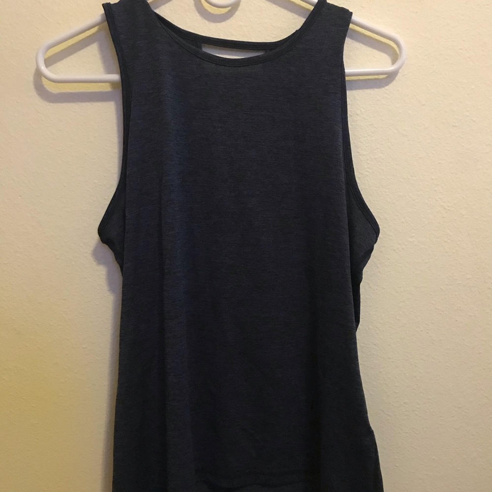 Ideology blue grey tank top w/ V cut back. M medium size.